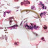 Baby Swaddle Blanket Newborn Girl, Swaddle and Headband Set with Purple Flowers Floral Print Wrap Shower Gift