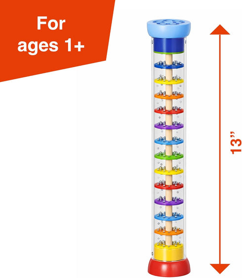 1-3 Goki Wooden Rain Stick Musical Instrument I Montessori Rainmaker Toy for Toddlers - Sensory Baby Rattle & Auditory