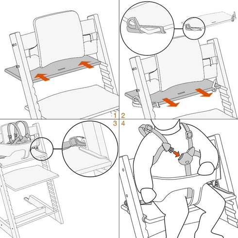 HXEternal 5-Point Set 6-36 Harness - Only Compatible with Tripp Trapp Baby - for Ages Months - Easy to Install & Use