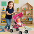 2 fash n kolor - Doll Stroller My First Baby Doll Strollers Toy - Flower Design with Basket in The Bottom- Doll
