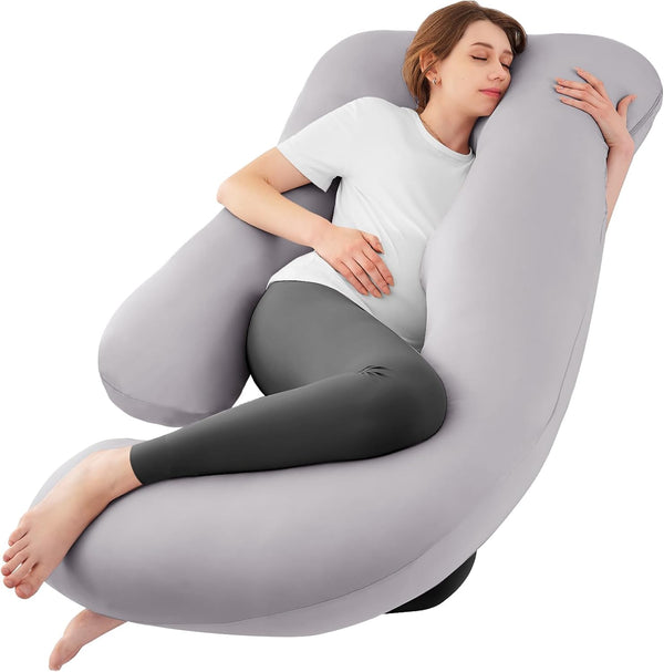 Sasttie Cooling Pregnancy Pillows for Sleeping, U Shaped Full Body Pillow with