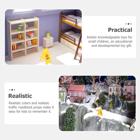 TOYANDONA 31Pcs Road Signs for Kids - Miniature Plastic Traffic Cones and Roadblocks Educational Playset