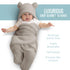 BlueMello Ultra-Soft Plush Swaddle Blanket for Infants 0-6 Months, Grey Receiving Wrap, Ideal Newborn Gift