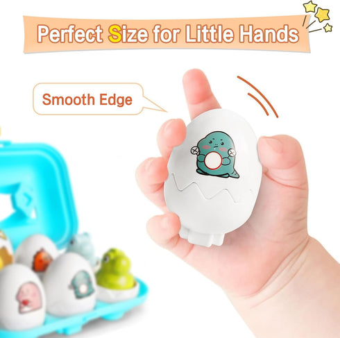 Tinabless Hide & Squeak Dinosaur Eggs, Montessori Sorting & Matching Learning Toys for Toddlers Kids Boys Girls, Easter