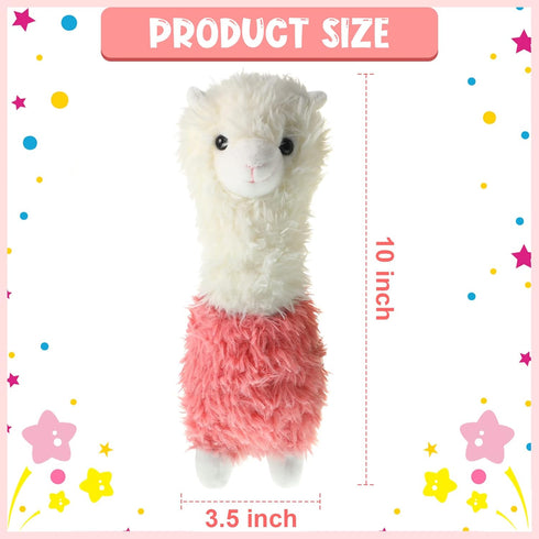 2 Pieces Llama Stuffed Animal, 10 Inches Cute Alpaca Plush Toy Gifts for Girls Boys Birthday, Green and Pink