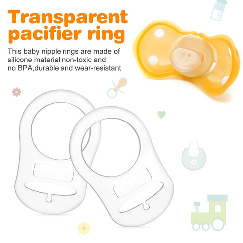 FENICAL 10 Pieces Silicone Adapter Rings Baby Holder and Clip MAM-Compatible (Soft &Transparent)