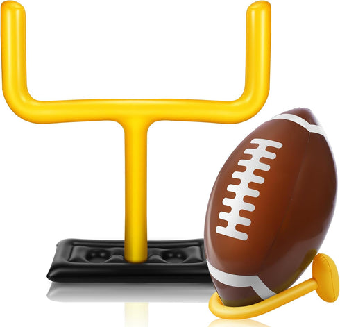 Leyndo 2 Pieces Inflatable Jumbo Football Set, 36.6" Jumbo Football and 54.3" Inflatable Goal for Football Party Game