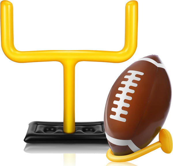 Leyndo 2 Pieces Inflatable Jumbo Football Set, 36.6" Jumbo Football and 54.3" Inflatable Goal for Football Party Game
