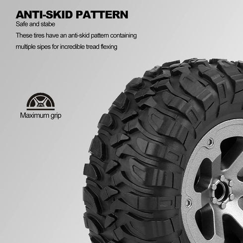 Tbest RC Tires Rubber, Crawler Tires for 1:16 RC Car Accessory