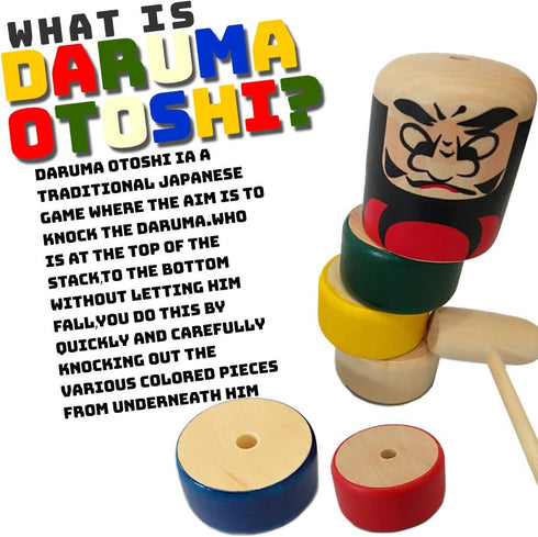 Daruma Otoshi Japanese Traditional Toy (7 inch)