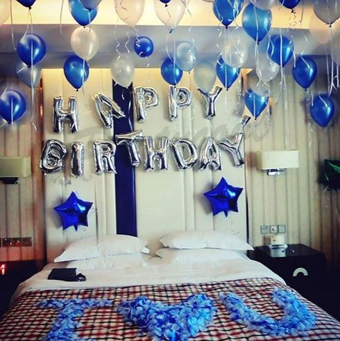 iPartycool 50Pcs Happy Birthday Balloon Decorations, 3D Reusable Aluminum Foil Banner and Balloons Set