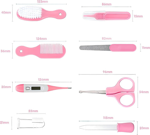 Set Baby Grooming Kit, Infant Safety Care with Hair Brush Comb Nail Clipper Nasal Aspirator,Baby Essentials Kit