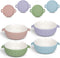 iNeibo 4 Packs Porcelain Baby Bowls with Silicone Sleeve for Toddler Feeding,