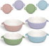 iNeibo 4 Packs Porcelain Baby Bowls with Silicone Sleeve for Toddler Feeding,