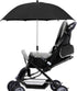 STARRY CITY 50+ Baby Pram Umbrella with Adjustable Universal Clamp,Children Buggy Sun-Proof Parasol with Clip On UPF