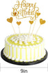 PALASASA Happy Birthday Cake Toppers Gold Glitter Letters "Happy Birthday" and Love Star, Party Decorations, Set of 7