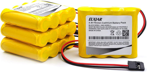 (4-Pack) Receiver RX Battery with Hitec Connectors, 4.8V 1000mAh NI-CD Rechargeable Battery Pack for RC Aircrafts