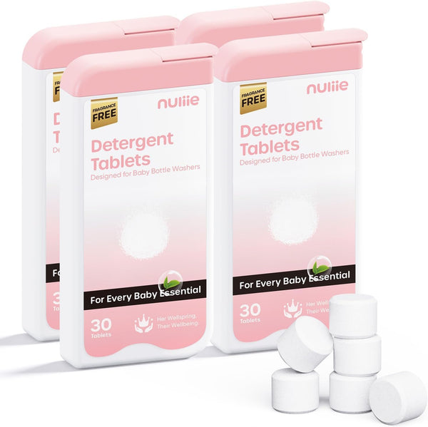 Nuliie 120PCS Detergent Tablets with Sealed Box, Bottle Washer Tablets for Momcozy,
