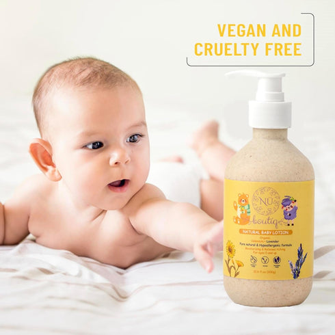 Organic Vegan Baby Lotion, Moisturizing with Calendula & Lavender, 10.60 Fl Oz (Pack of 1)