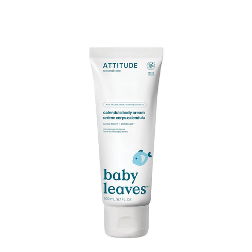 ATTITUDE Body Cream for Baby, EWG Verified, Vegan, Good Night, Naturally Derived Ingredients, 6.7 Fl Oz