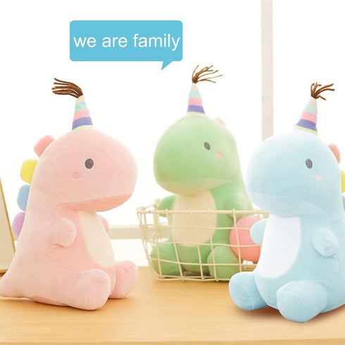 Stuffed Animal Plush Toys, Cute Dinosaur Toy, Soft Dino Plushies for Kids - Plush Doll Gifts (Pink, 9 Inch)