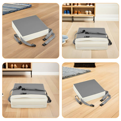 TOYANDONA Dining Booster Seat, Portable High Chair Booster Cushion with Detachable Sponge Pad, Leather Cover, Non-Slip
