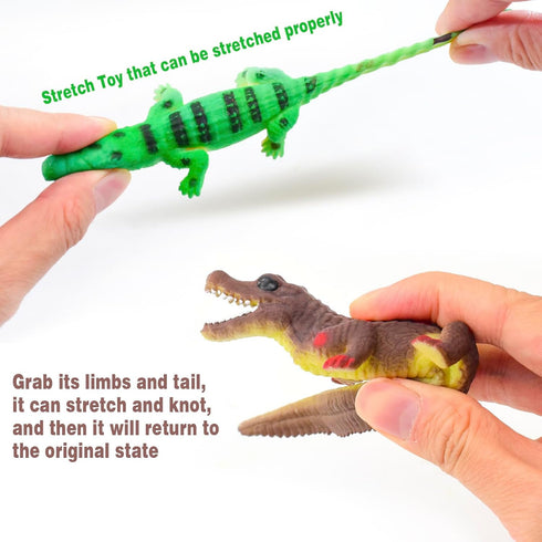 10Pcs Alligator Toy Animal Figure Bath Toys, Color Changing Crocodile Toy for Kids 3 Years and up, Water Table Toys