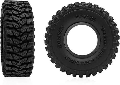 4Pcs 1.0" Soft Rubber Tires for 1/18 TRX4M Defender 1/24 Axial SCX24 Deadbolt Bronco RC Crawler Car (C Style)
