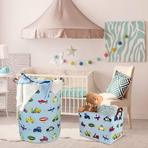 Rectangle Storage Basket with Handles, Storage Bins for Books, Gift Baskets (Car)