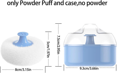 RAFGALDEX Baby Powder Puff and Container Gentle Wool Body Powder Puff with Empty Loose Dusting Powder Box Case