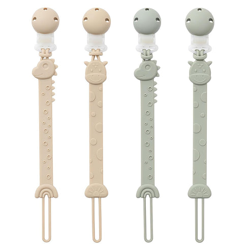 Pacifier Clips for Baby Boys Girls, One-Piece Silicone Pacifier Holder Strap 4