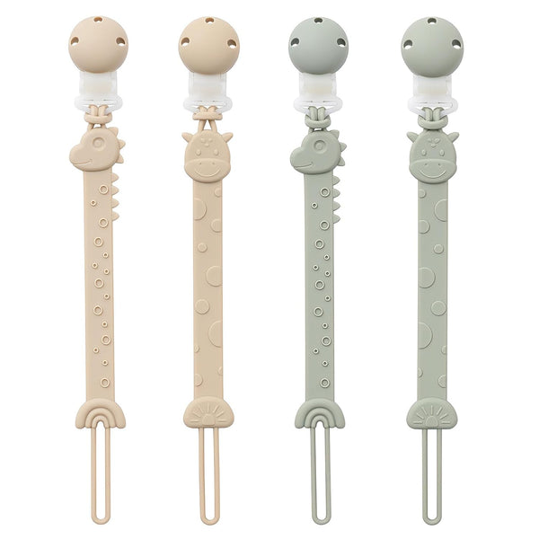 Pacifier Clips for Baby Boys Girls, One-Piece Silicone Pacifier Holder Strap 4