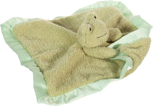 Apricot Lamb Luxury Snuggle Plush Infant Stuffed Animals Security Blanket - Green Frog, 14 Inches