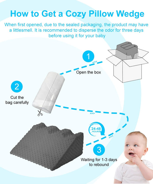 Tummy Nursing Reflux Prop for Infant,Baby Colic & Gas Relief,Memory Foam Nursery Support for Newborns Washable