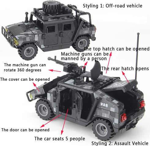 Armored Vehicle Building Block Toy, Military Vehicle for Age 6-12+, Army Battle Brick Model Gifts for Boys