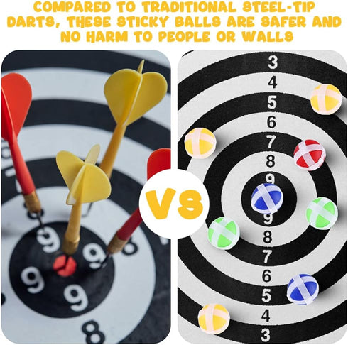 Toddmomy 20pcs Plastic Sticky Ball Set, Darts Game Accessories for Kids Outdoor Party Games
