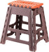 AZUMAYA Folding Step Stool, 15.4" Height, Brown and Orange, Model FKF-622OR