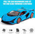 1/24 Diecast Car Toys for Kids - Zinc Alloy Lambo Sian FKP 37 Model Toy Car with Light and Sound (Blue)