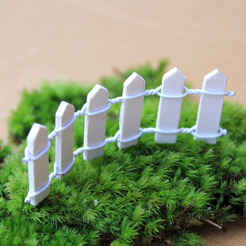 2-Pack 35 Inch Miniature Fairy Garden Fence Decorative Ornament for Dollhouse, 2 inch Height, White