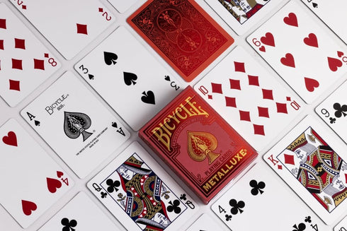 Bicycle Metalluxe Red Playing Cards - Premium Metal Foil Finish, Poker Size