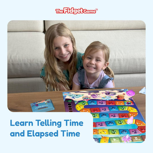 6-11 1-5 The Fidget Game Squishy Time Rescue - Telling Time Game for Kids Ages | Multisensory Hands-On Learning Board