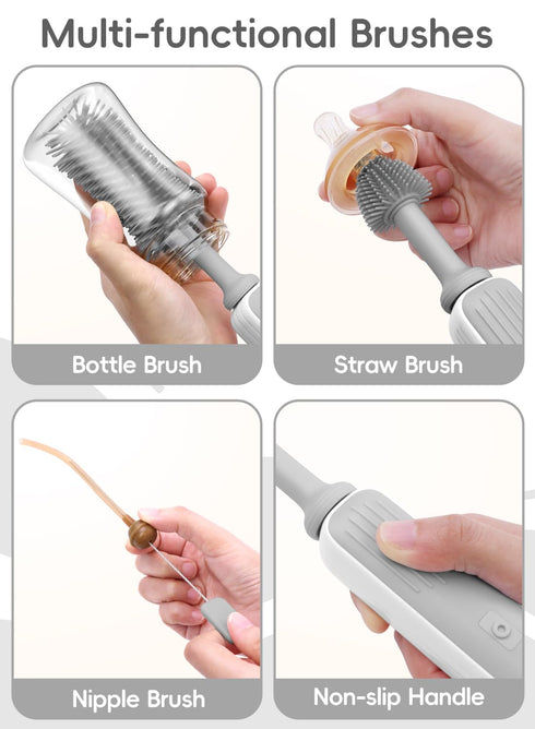 Set, 360 2000 Set Yasew Electric Bottle Brush Cleaner, Baby Bottle Brush Travel Efficient Cleaning, mAh Battery, Travel