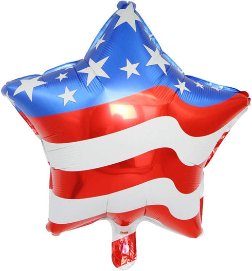 Soochat 4th of July Balloons, American Flag Mylar Balloons for Independence Day Party Decorations, 10Pcs