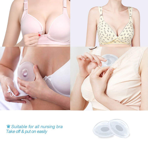 (Pack 2) Breast Shells, Milk Saver, Nursing Cups, Nursing Moms to Ease Nipple Pain, BPA-Free and Reusable, Collect