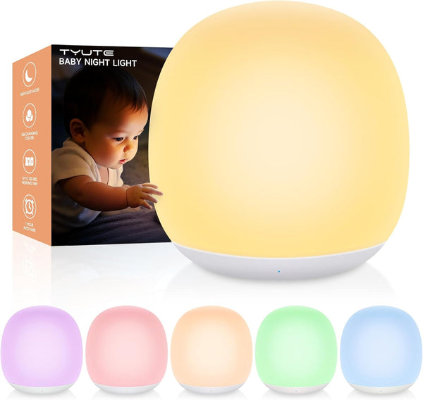 Tyute Baby Night Light, Nursery Night Lamp with 8 RGB Colors Changing,