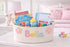 Set Personalized Baby Gift Basket for Girls Custom Name Rope Storage Bin with Flower Decor Decorative Nursery Caddy