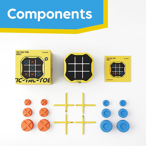 GiiKER Tic Tac Toe Bolt Game, Original 3-in-1 Handheld Puzzle Console, Portable Travel Game
