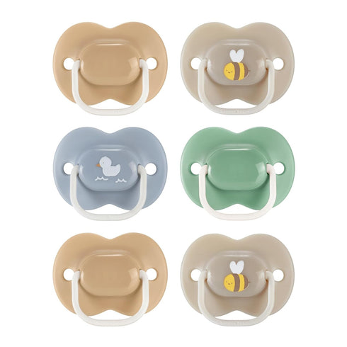 Tommee Tippee Anytime Matte Pacifiers, 18-36 Months, Symmetrical Baglet, BPA-Free Binkies, Blue/Green/Grey,