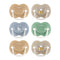 Tommee Tippee Anytime Matte Pacifiers, 18-36 Months, Symmetrical Baglet, BPA-Free Binkies, Blue/Green/Grey,