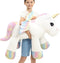44 Inch Giant Unicorn Stuffed Animal Pillow, Cute Soft Big Plush Toy with Rainbow Wings, Gift for Kids